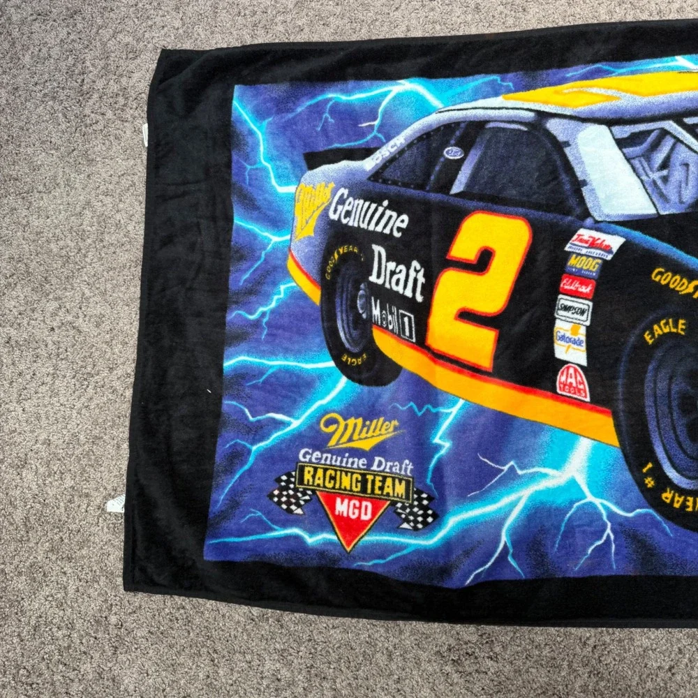 Vintage 1994 Rusty Wallace #2 Miller Genuine Draft NASCAR‎ Racing Towel 57x28